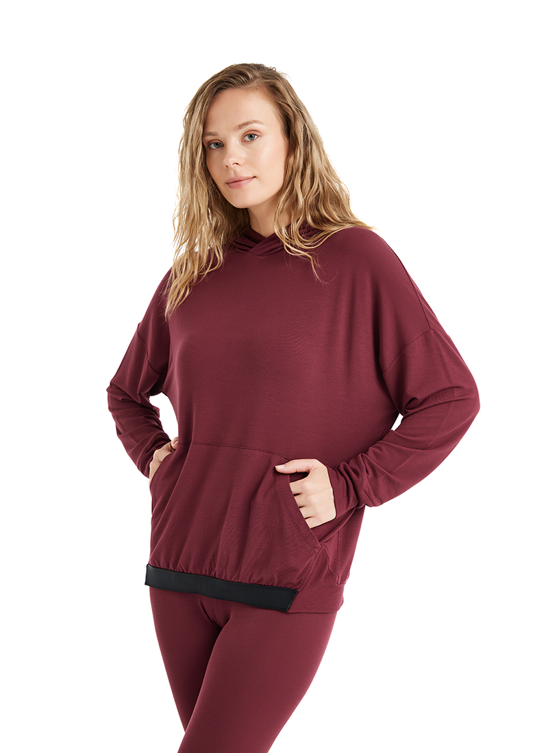 Kadın Sweatshirt 51640 - Bordo - Blackspade