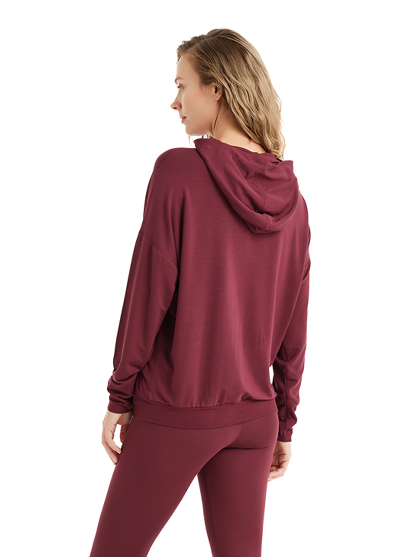 Kadın Sweatshirt 51640 - Bordo - Blackspade (1)