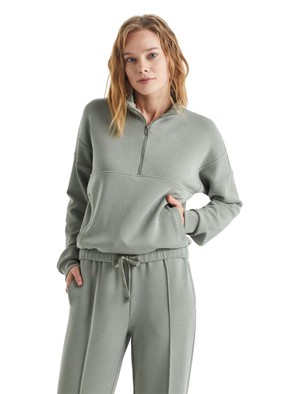 Kadın Sweatshirt 60312 - Yeşil - 4