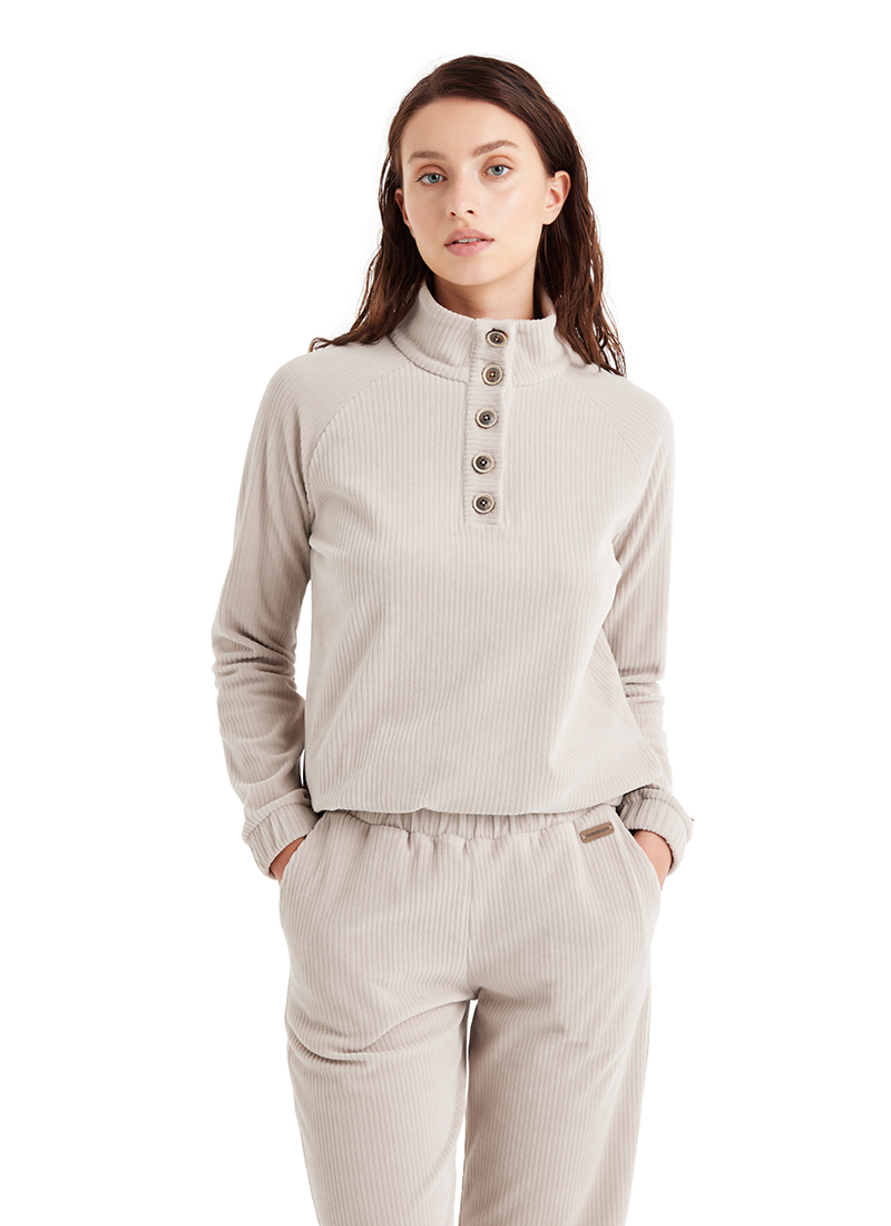 Kadın Sweatshirt 60508 - Krem - Blackspade