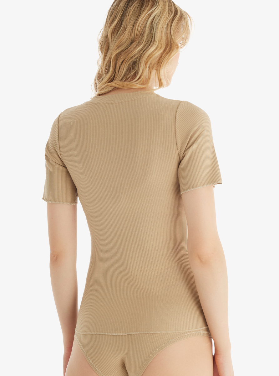 Kadın T-Shirt 51814 - Kahverengi - 2