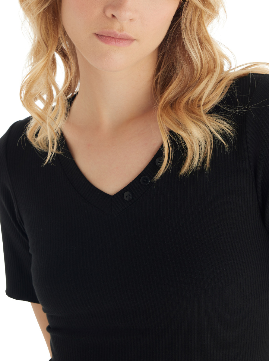 Kadın T-Shirt 51814 - Siyah - 3