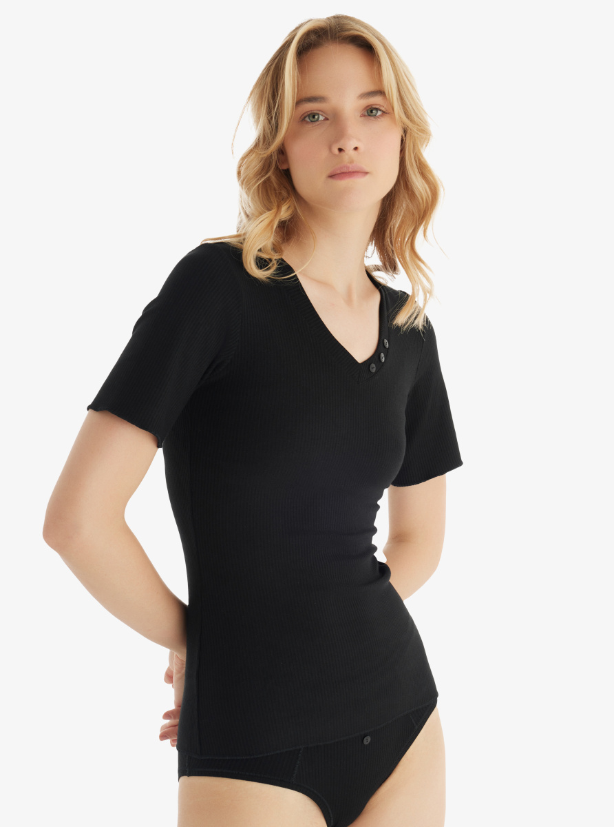 Kadın T-Shirt 51814 - Siyah - 1