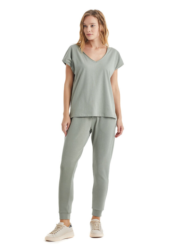 Kadın T-Shirt 60317 - Yeşil - 3