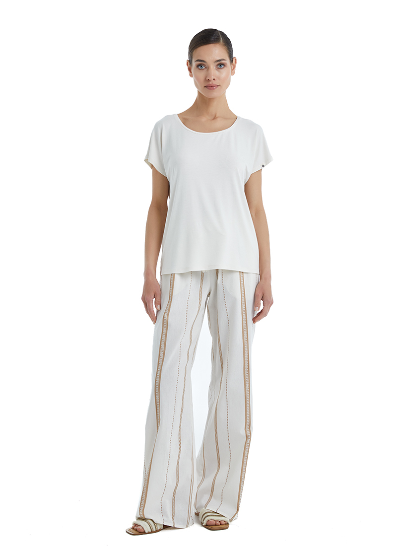 Kadın T-Shirt 60395 - Krem - 4