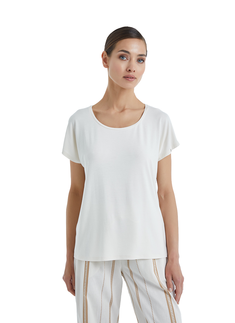 Kadın T-Shirt 60395 - Krem - 3