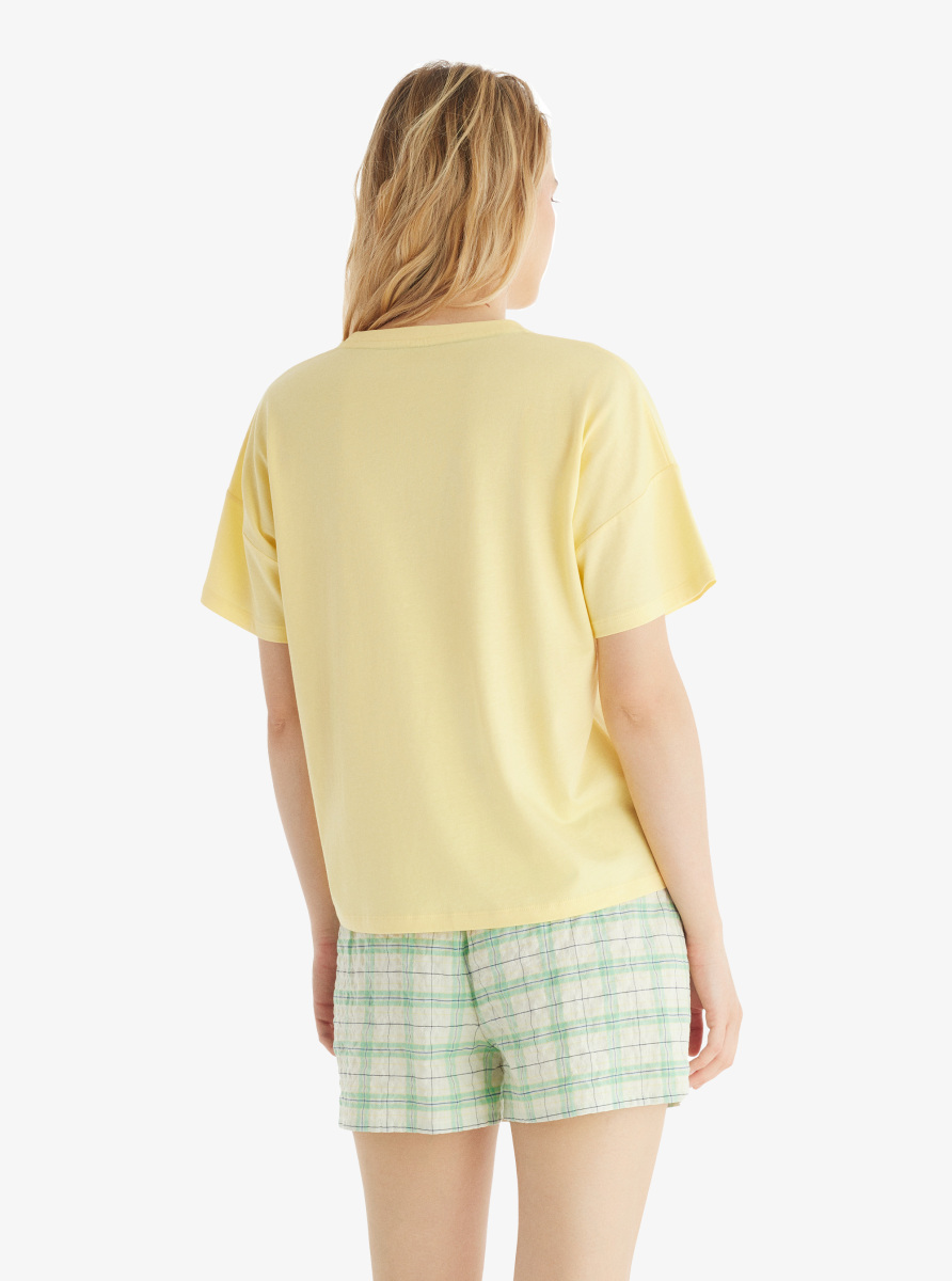 Kadın T-Shirt 60547 - Açık Sarı - Blackspade (1)