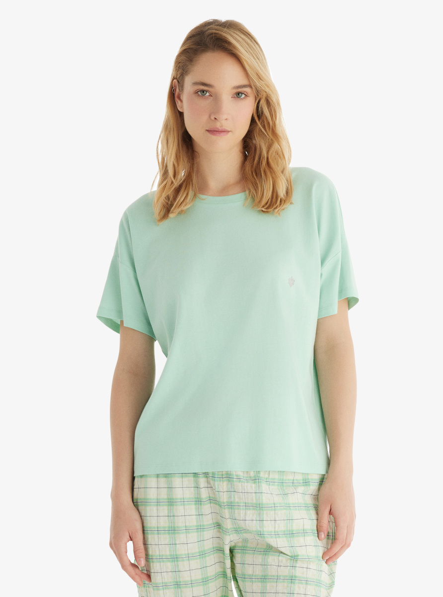 Kadın T-Shirt 60547 - Açık Turkuaz - Blackspade