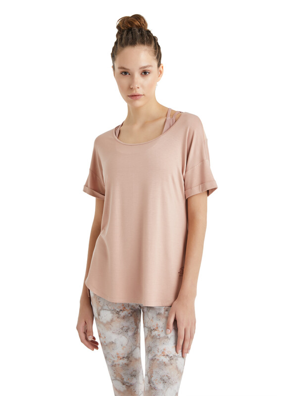 Kadın T-Shirt 70440 - Nude - Blackspade