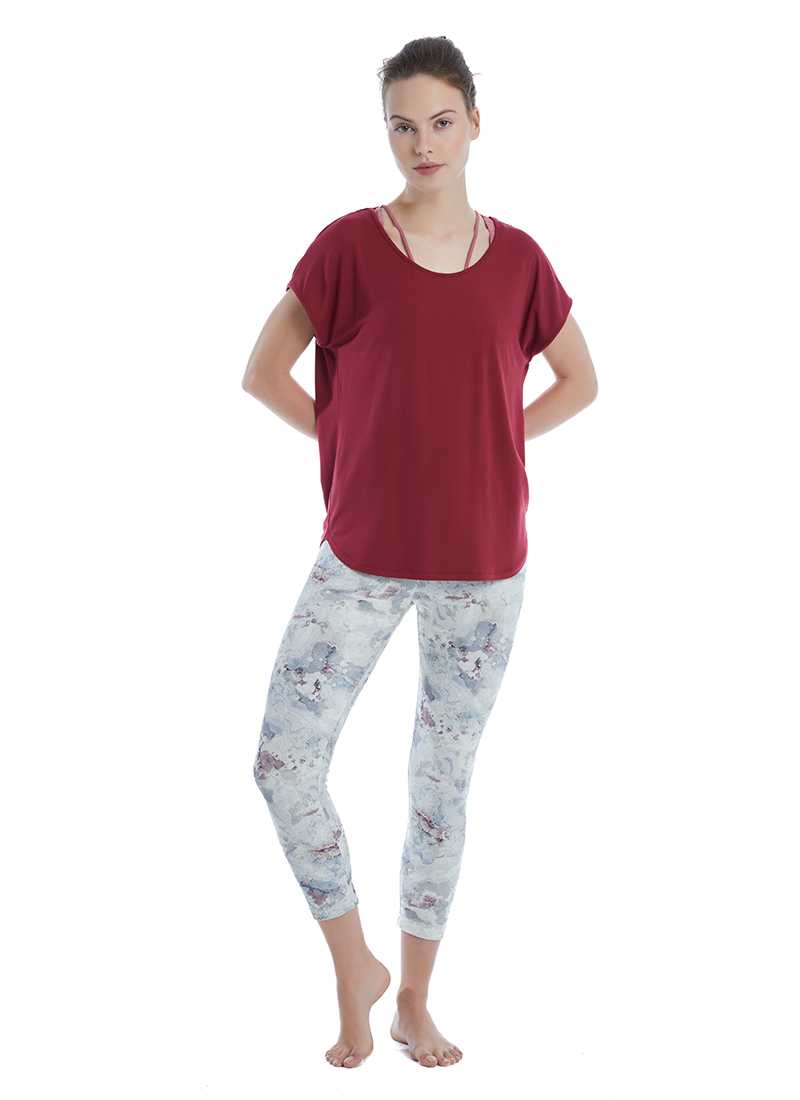 Kadın T-Shirt 70527 - Bordo - 3