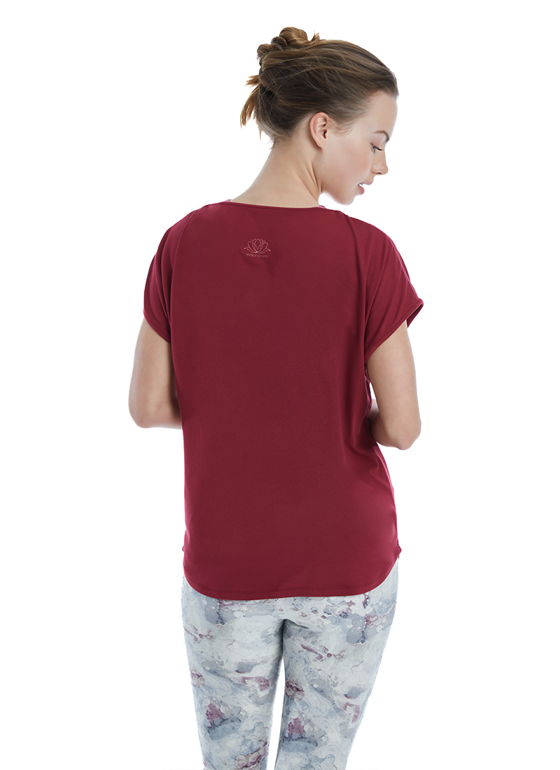 Kadın T-Shirt 70527 - Bordo - 2