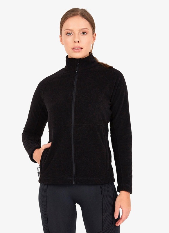 Kadın Fermuarlı Termal Polar Sweatshirt 2. Seviye 50468 - Siyah - 1