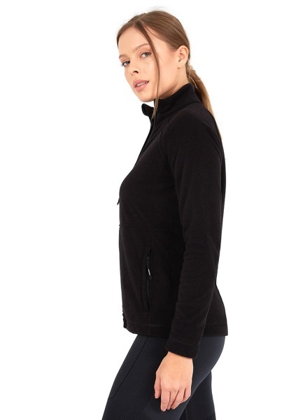 Kadın Fermuarlı Termal Polar Sweatshirt 2. Seviye 50468 - Siyah - 2