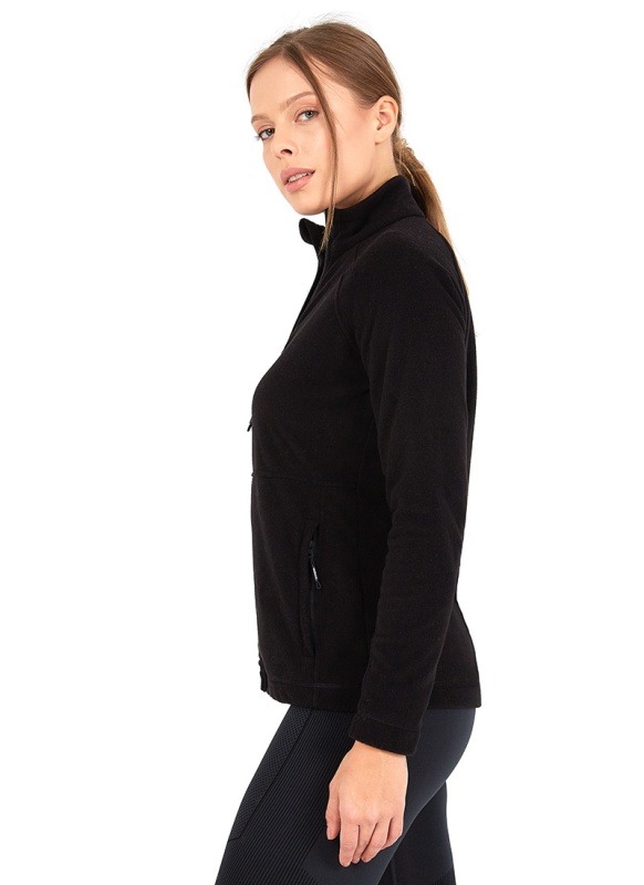 Kadın Fermuarlı Termal Polar Sweatshirt 2. Seviye 50468 - Siyah - 2