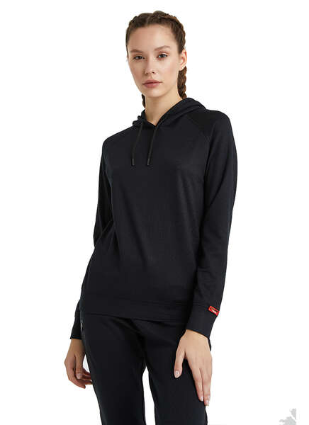 Kadın Termal Kapşonlu Sweatshirt 2. Seviye 5938 - Siyah - 7