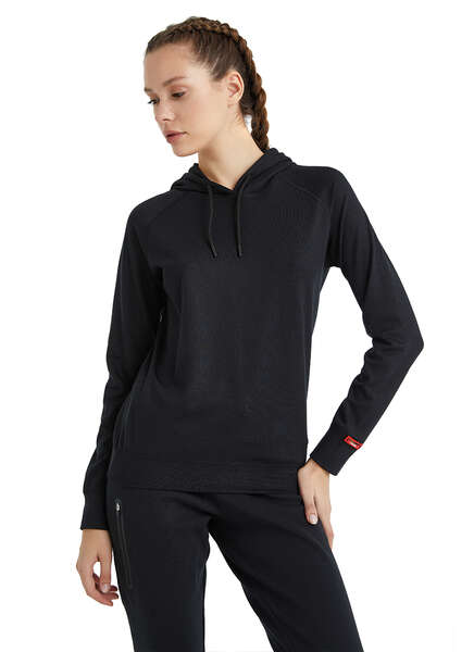 Kadın Termal Kapşonlu Sweatshirt 2. Seviye 5938 - Siyah - 8