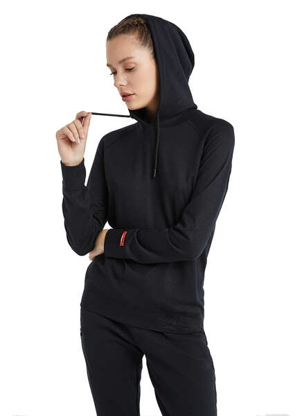 Kadın Termal Kapşonlu Sweatshirt 2. Seviye 5938 - Siyah - 5
