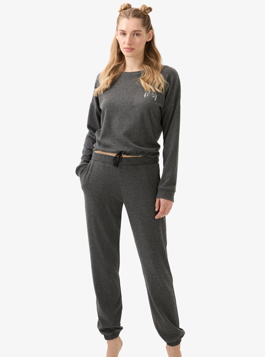 Kadın Termal Pijama Takımı 51939 - Antrasit - 2