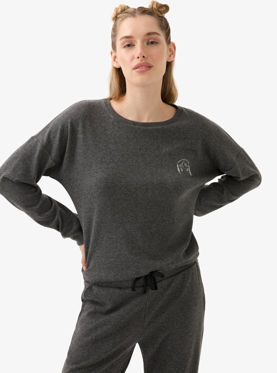 Kadın Termal Pijama Takımı 51939 - Antrasit - 3