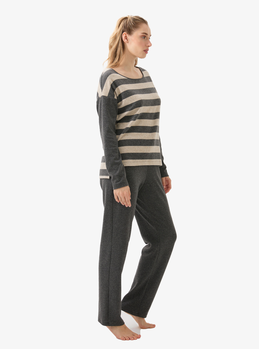 Kadın Termal Pijama Üstü 51971 - Antrasit - 6