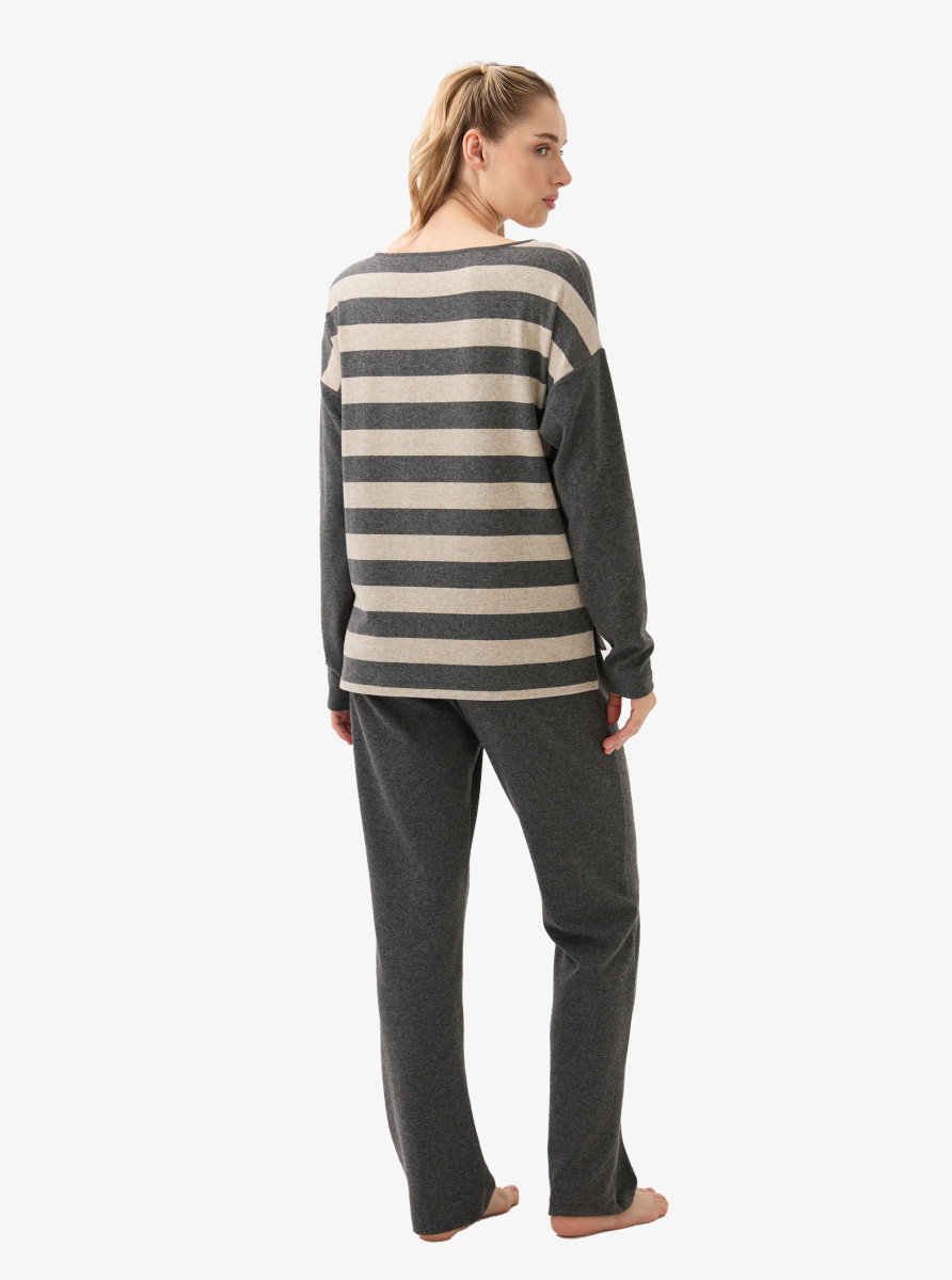 Kadın Termal Pijama Üstü 51971 - Antrasit - 7