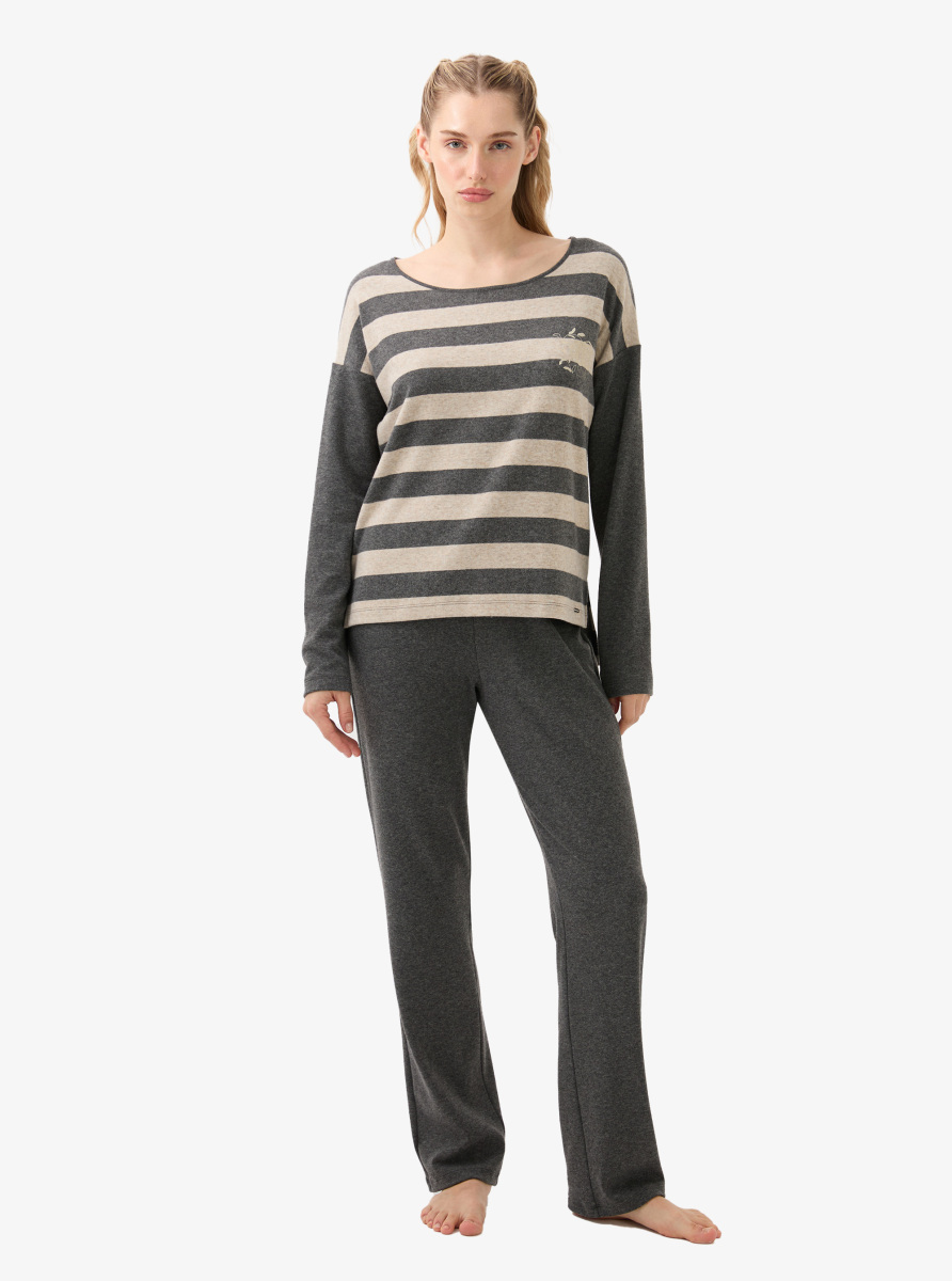 Kadın Termal Pijama Üstü 51971 - Antrasit - 8