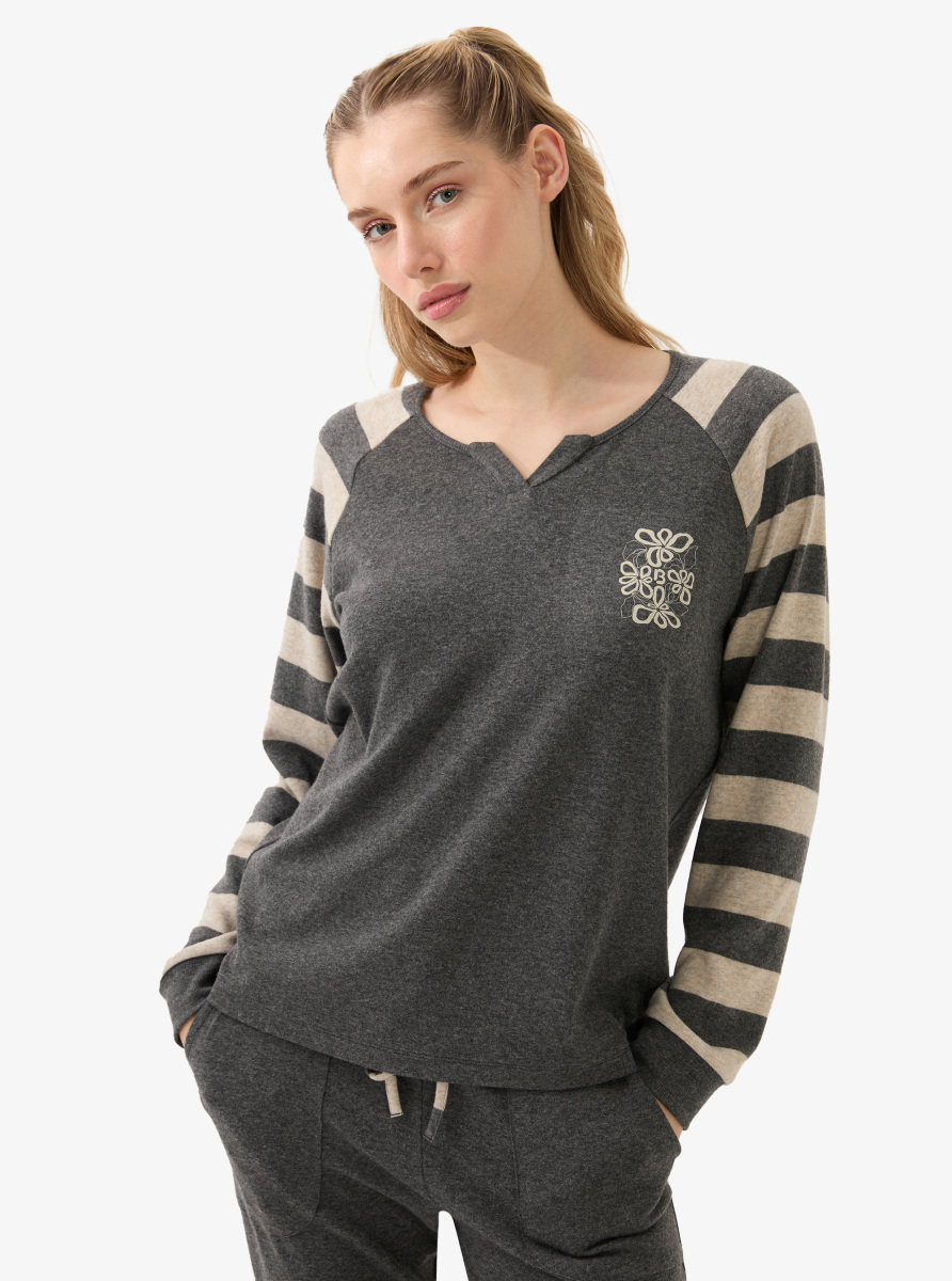 Kadın Termal Pijama Üstü 51973 - Antrasit - 1