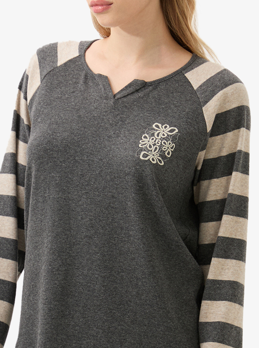 Kadın Termal Pijama Üstü 51973 - Antrasit - 4