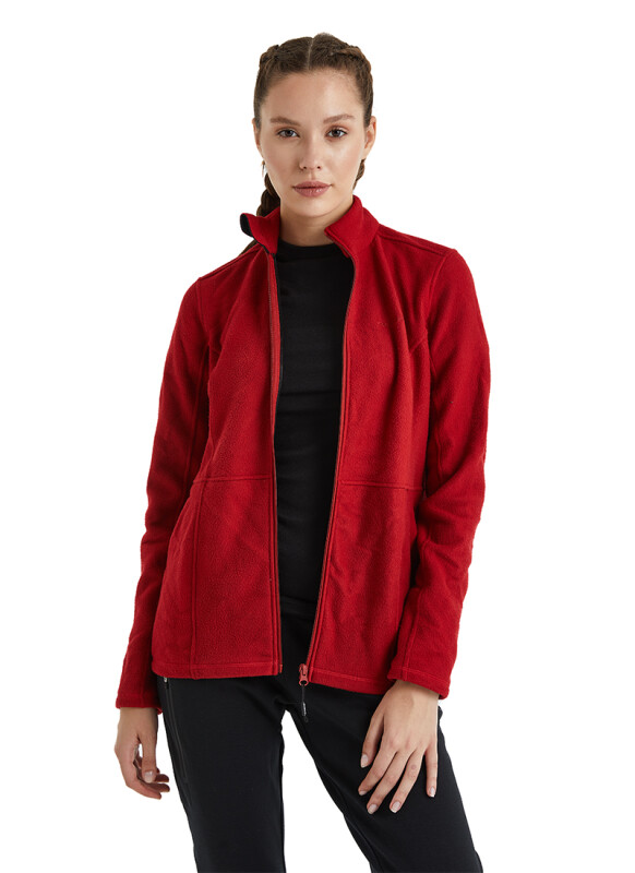 Kadın Termal Polar Sweatshirt 51264 - Kırmızı - 3