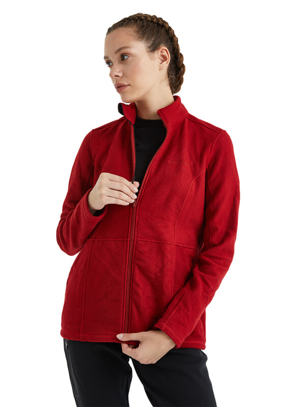 Kadın Termal Polar Sweatshirt 51264 - Kırmızı - 4