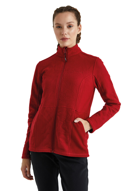 Kadın Termal Polar Sweatshirt 51264 - Kırmızı - 5