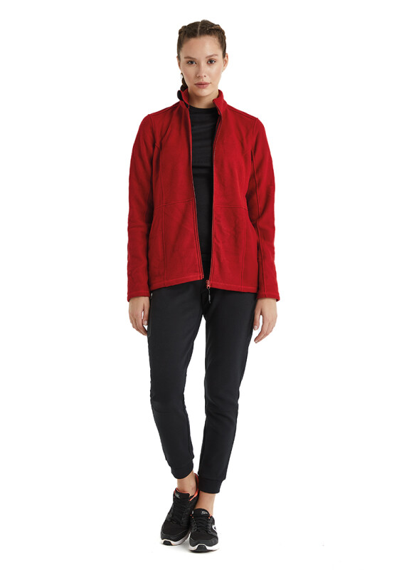Kadın Termal Polar Sweatshirt 51264 - Kırmızı - 7