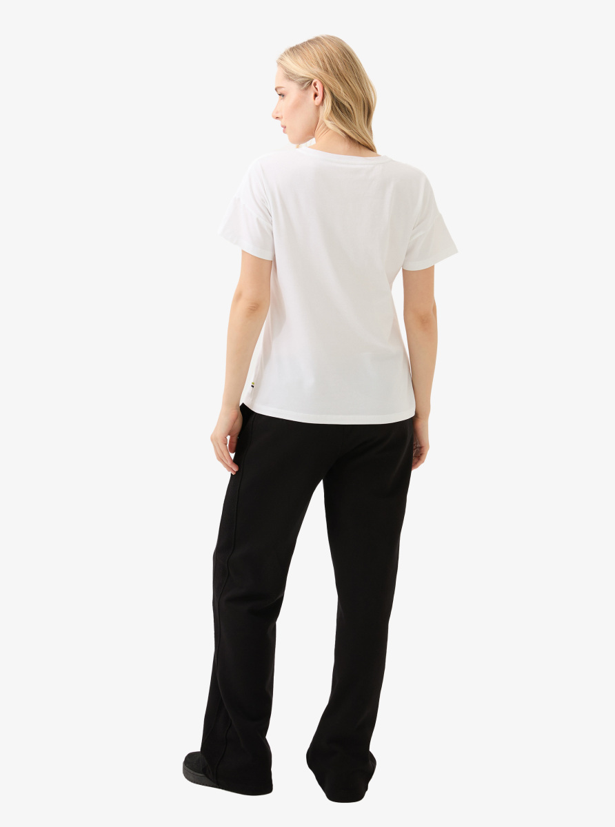 Kadın V Yaka T-Shirt 60584 - Beyaz - 6