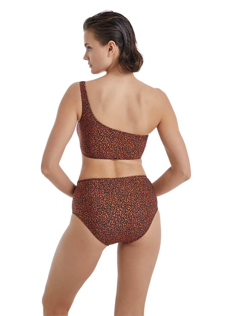 Kadın Yüksek Bel Bikini Altı 10525 - Kahverengi Desenli - Blackspade (1)