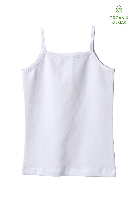 Kız Çocuk Organik Atlet 1196 - Beyaz - Blackspade