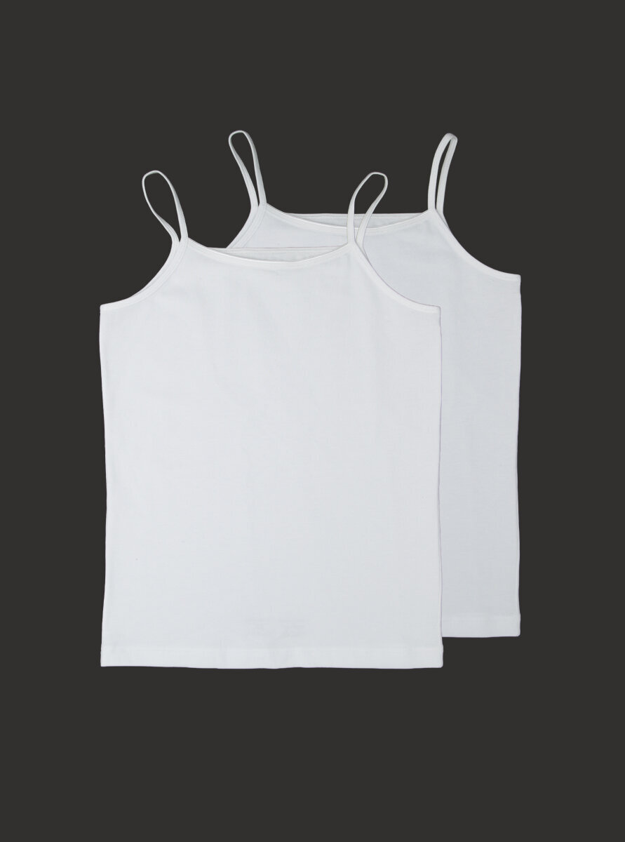 Kız Çocuk Atlet 2'li Paket 1296 - Beyaz - Blackspade