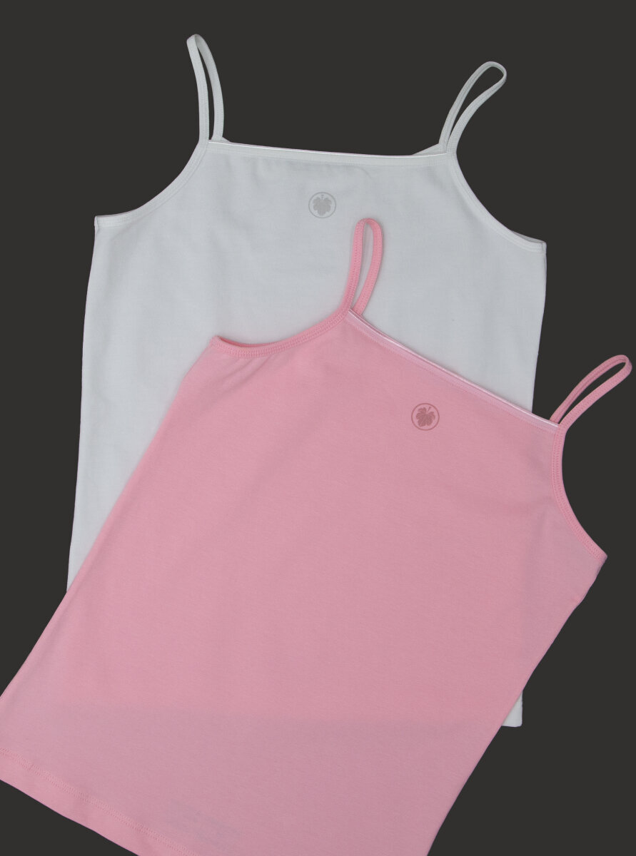 Kız Çocuk Atlet 2'li Paket 1296 - Pembe Beyaz - Blackspade (1)