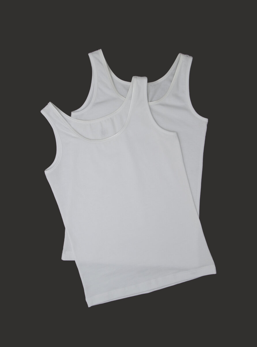 Kız Çocuk Atlet 2'li Paket 1297 - Beyaz - 1