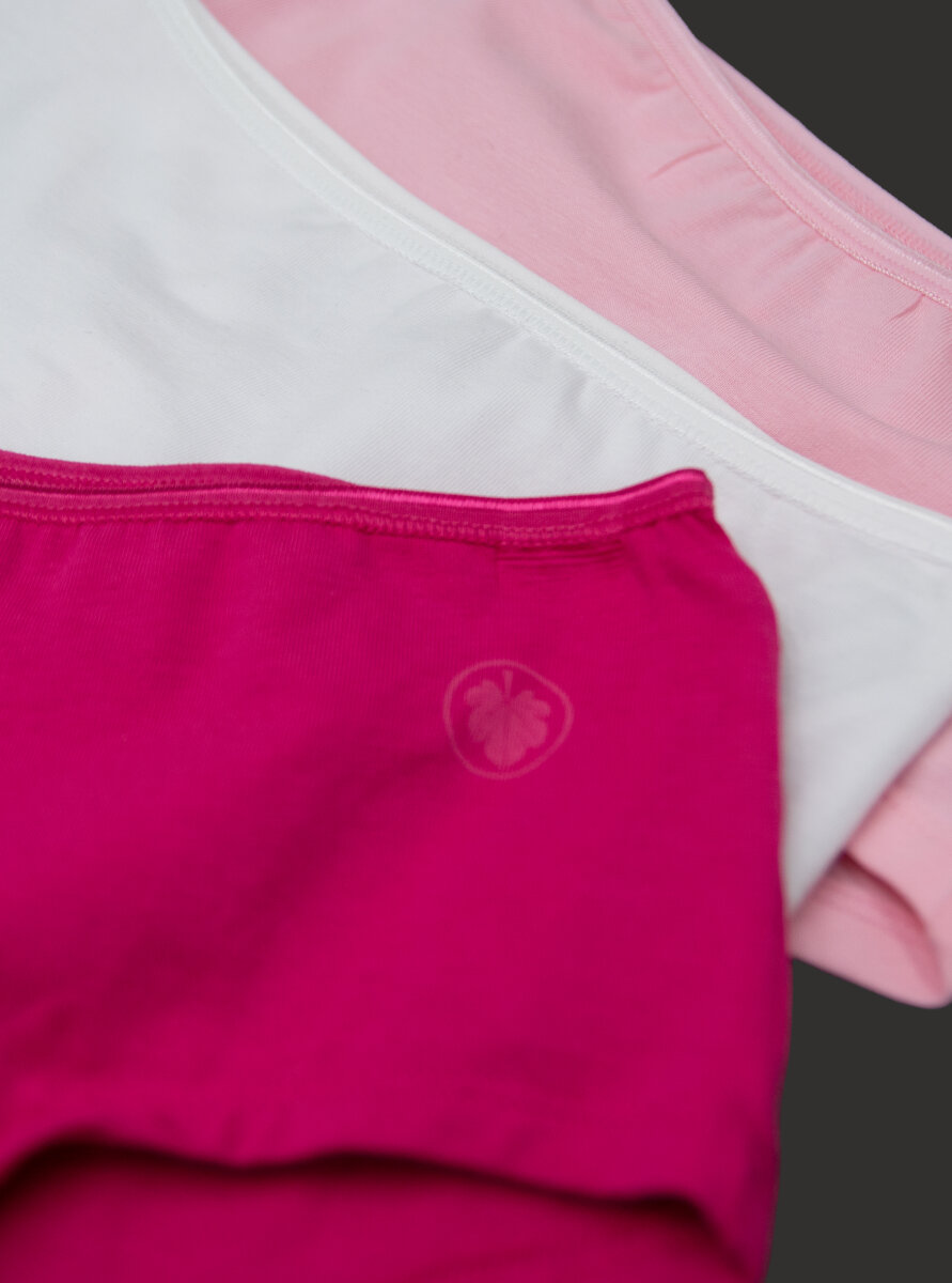 Kız Çocuk Boxer 3'lü Paket 1295 - Fuşya Pembe Beyaz - 2