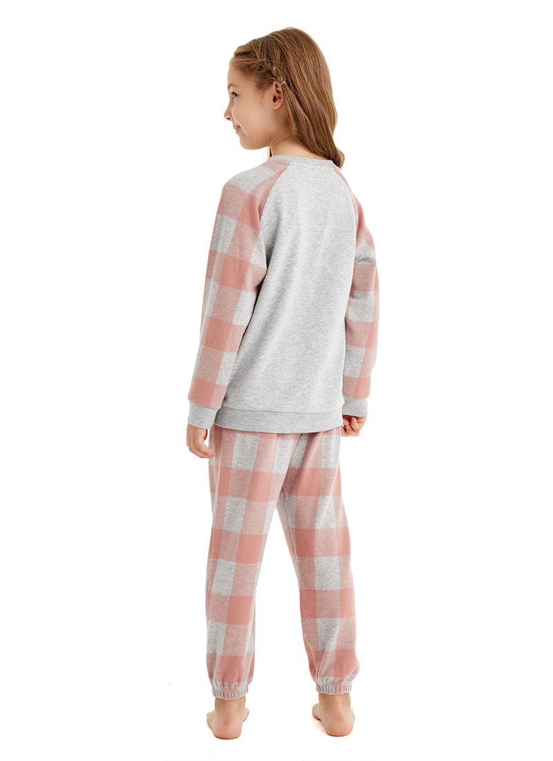 Termal Kız Çocuk Pijama Takımı 60516 - Gri Melanj - 2