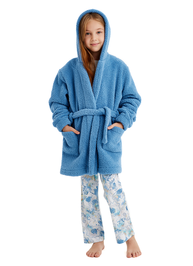 Kız Çocuk Polar Sabahlık 51639 - Mavi - Blackspade