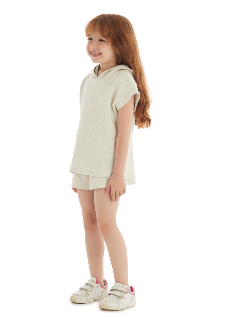 Kız Çocuk Şort 60573 - Gri Melanj - 5