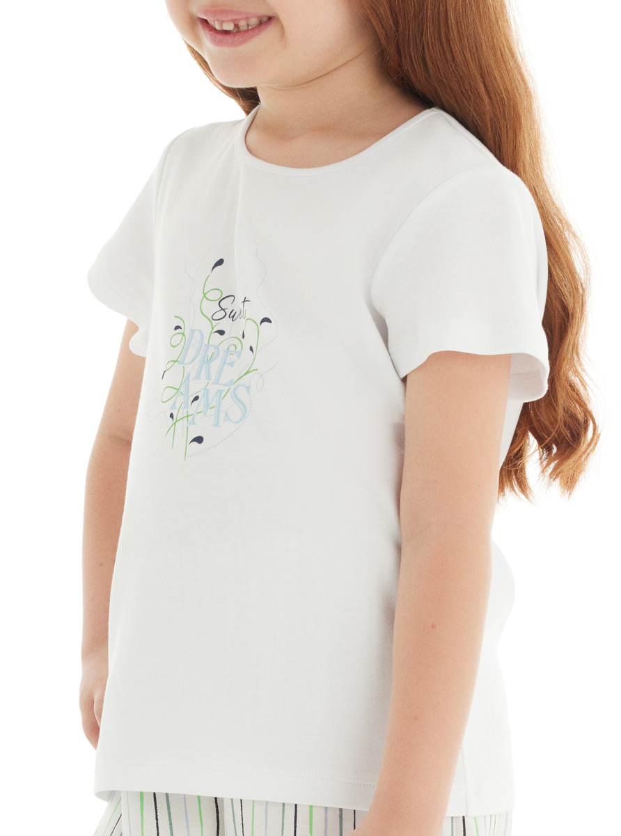 Kız Çocuk T-Shirt 51825 - Beyaz - 3