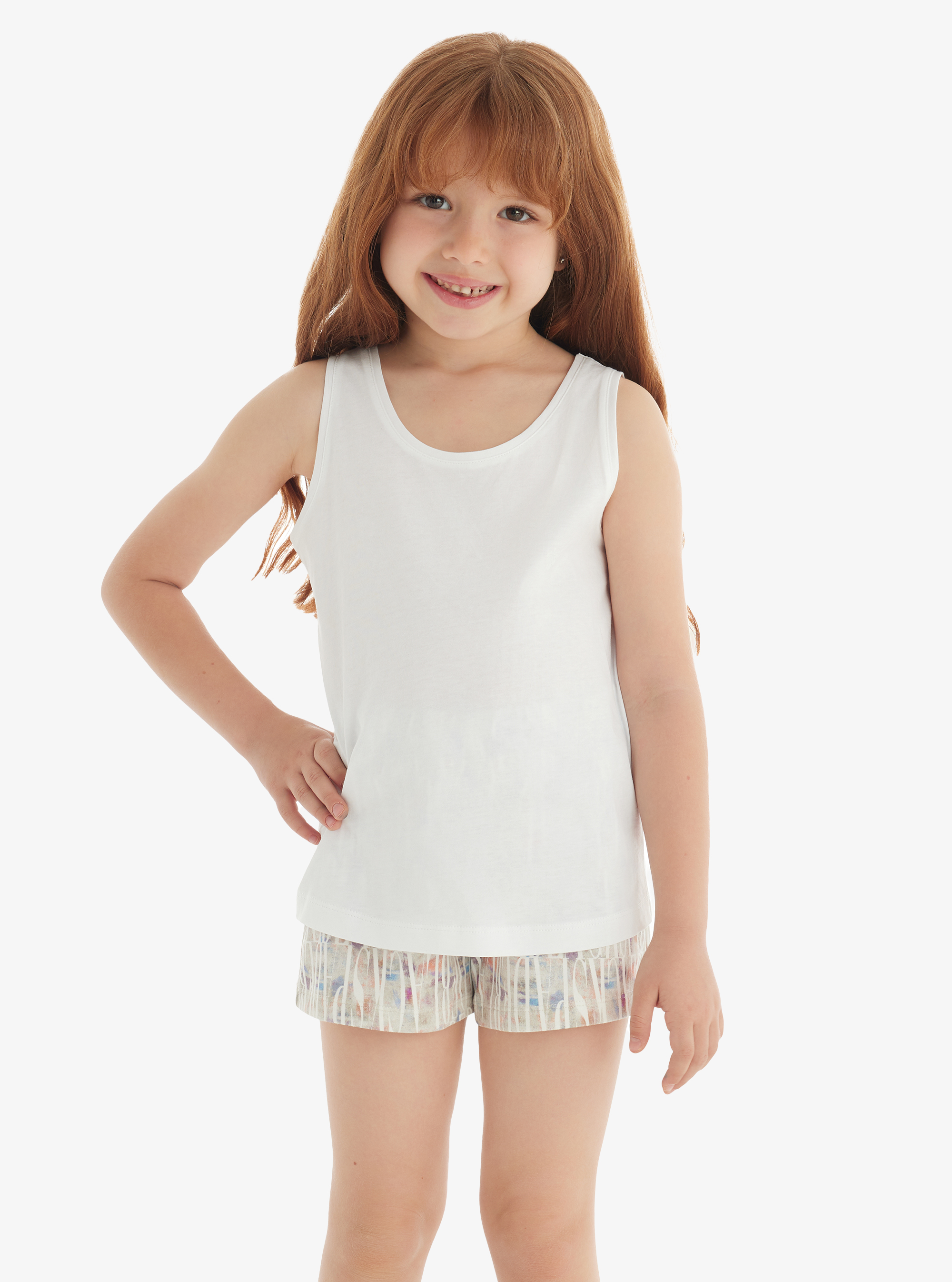 Kız Çocuk T-Shirt 60570 - Beyaz - Blackspade