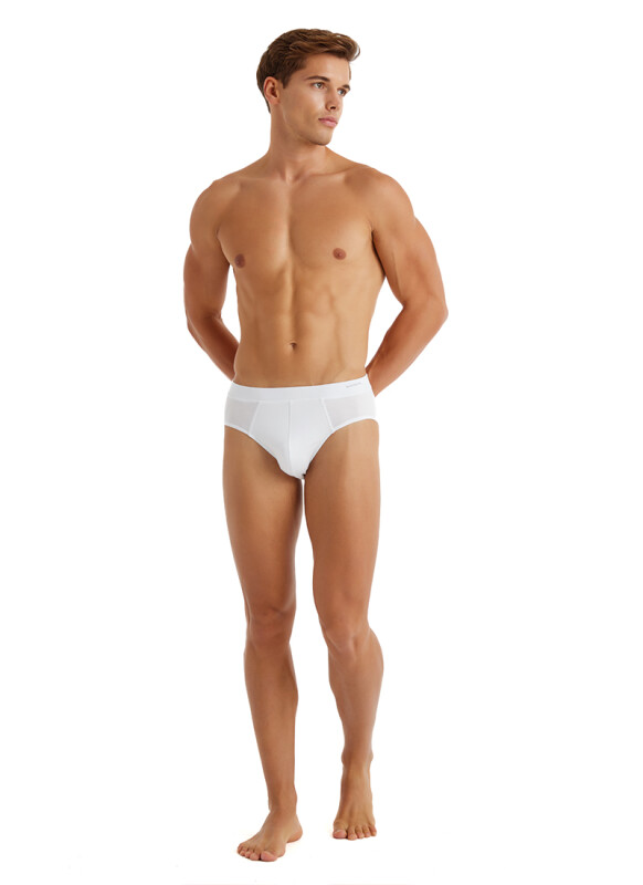 Erkek Slip Külot 2'li Paket Loose Fit 9625 - Beyaz - 4