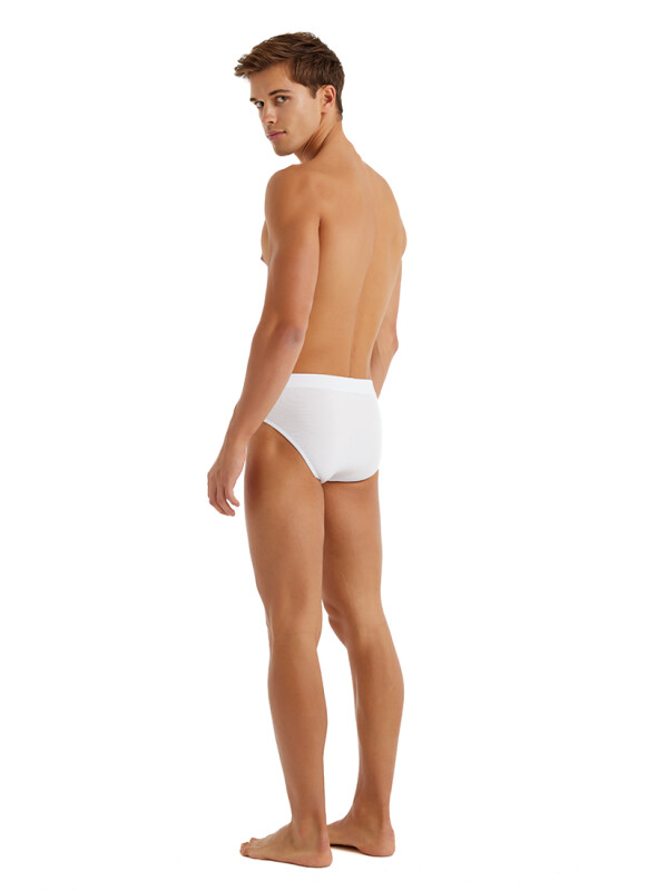 Erkek Slip Külot 2'li Paket Loose Fit 9625 - Beyaz - 5