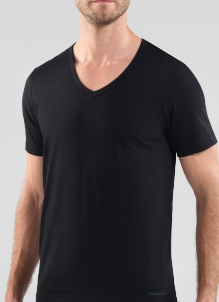 Erkek Tshirt V Yaka Loose Fit 9240 - Siyah - 1