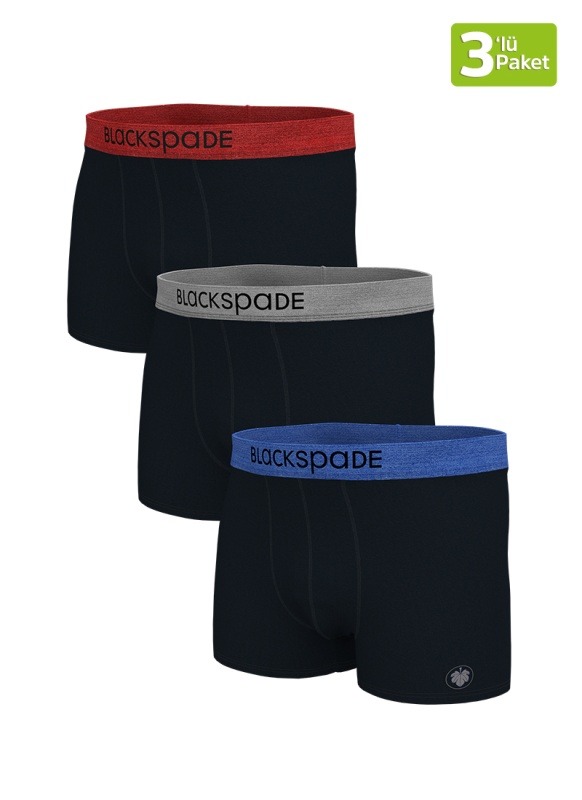 Erkek Boxer 3'lü Paket Modern Basics 9471 - Siyah - 1