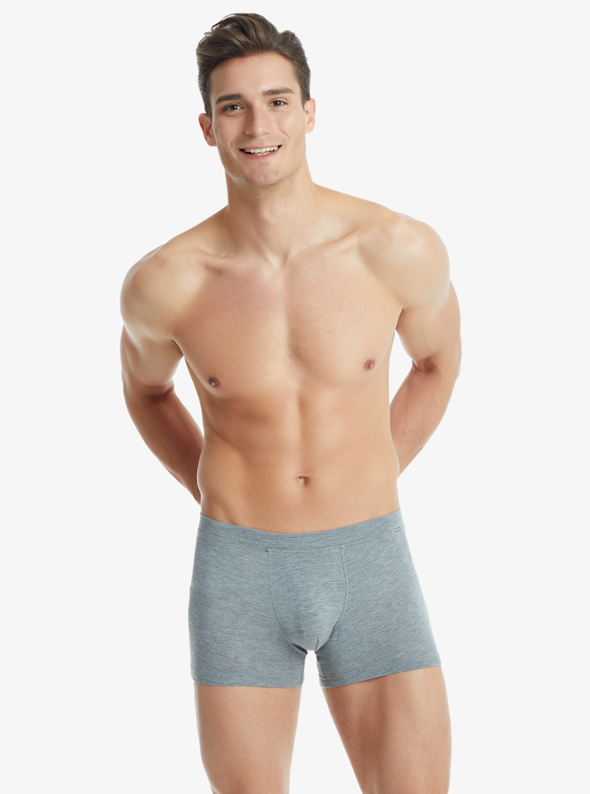 Erkek Modal Elastan Boxer Silver 9310 - Gri Melanj - 1