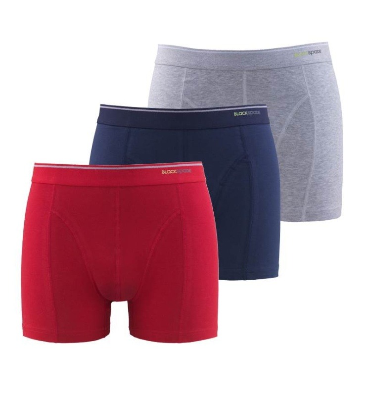 Erkek Boxer 3'lü Paket Tender Cotton 9673 - Gri Lacivert Kırmızı - 1